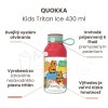 Plastová fľaša QUOKKA Kids Tritan Ice With Strap Happy Quokka 430 ml