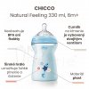Dojčenská fľaša CHICCO Natural Feeling 330 ml, chlapec 6m+