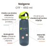 Plastová fľaša Nalgene - OTF Charcoal, w/Lime Charcoal Sustain - 650 ml