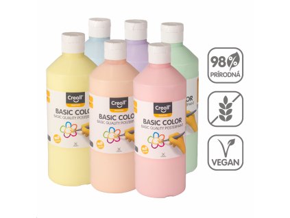 temperové farby Pastel6x 500 ml - mix pastelových farieb