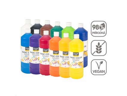 temperové farby12x 1000 ml - mix farieb
