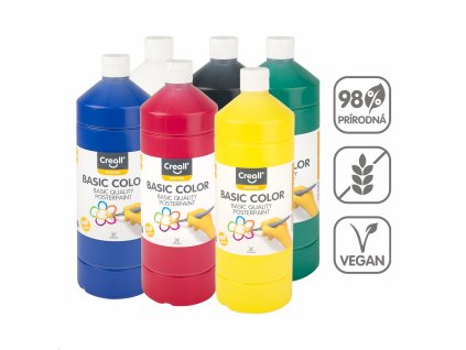 temperové farby6x 1000 ml - mix farieb