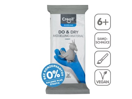 Samotvrdnúca Modelovacia hmota DO&DRY hypoalergénna, 500 g, sivý cement