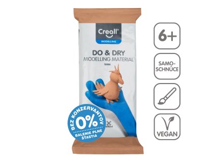 Samotvrdnúca Modelovacia hmota DO&DRY hypoalergénna, 1000 g, terakota
