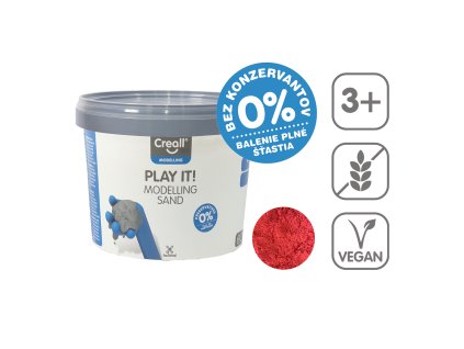 Modelovací piesok Play it!, 750 g, téglik, červený
