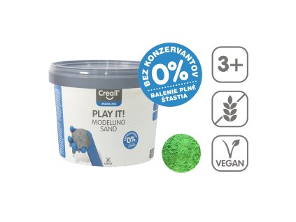Modelovací piesok Play it!, 750 g, téglik, zelený