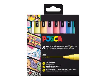 Súprava popisovačov PC-3M, 0,9 - 1,3 mm, pastelové Farby (8 ks)