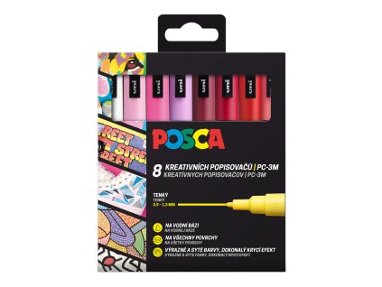 Súprava popisovačov PC-3M, LOVE, 0,9 - 1,3 mm, mix teplých tónov (8 ks)