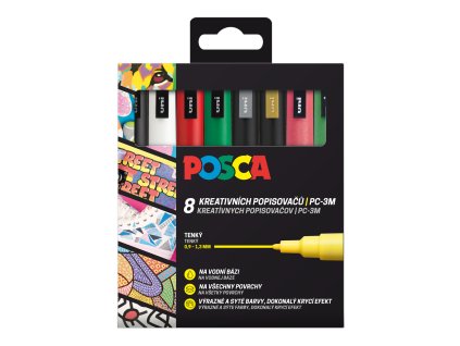 Súprava popisovačov PC-3M, CHRISTMAS, 0,9 - 1,3 mm, mix vianočných farieb (8 ks)