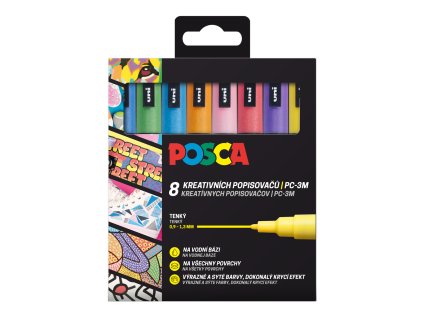Súprava popisovačov PC-3M, 0,9 - 1,3 mm, trblietavé Farby (8 ks)