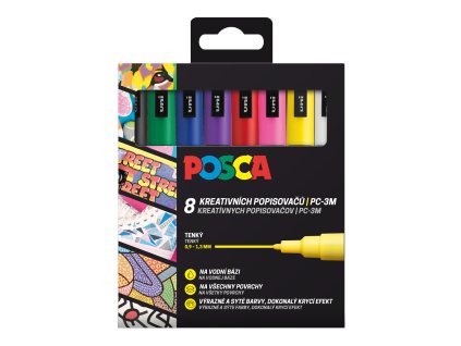 Súprava popisovačov PC-3M, 0,9 - 1,3 mm, základné Farby (8 ks)