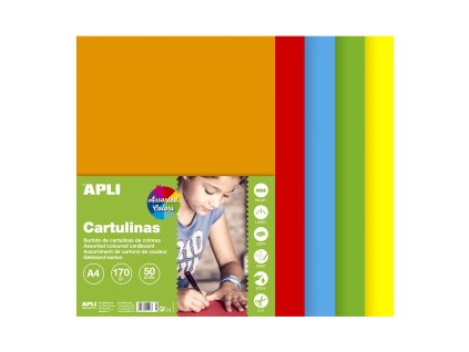 Farebný Papier, A4, 170 g, mix sýtych farieb - 50 ks