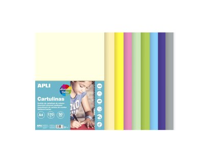 Farebný Papier, A4, 170 g, mix pastelových farieb - 50 ks