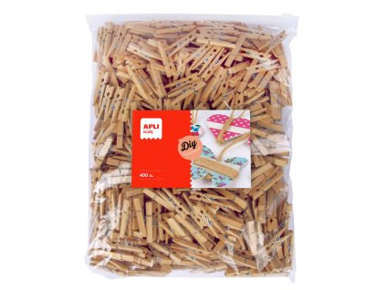 Drevené štipce, Jumbo pack, 400 ks, 48 x 6 mm, prírodné