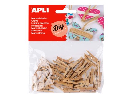 Drevené štipce, 25 × 3 mm, prírodné