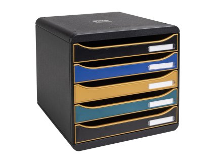 Zásuvkový box NeoDeco veľký, A4 maxi, 5 zásuviek, PS