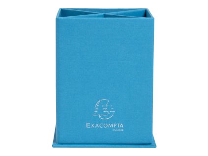 Stojan na perá Teksto, 85 x 85 x 120 mm, kartón, modrý