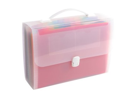 Crystal – aktovka na dokumenty, 330x290x120(š) mm, PP, 24 priehradiek, transparentná