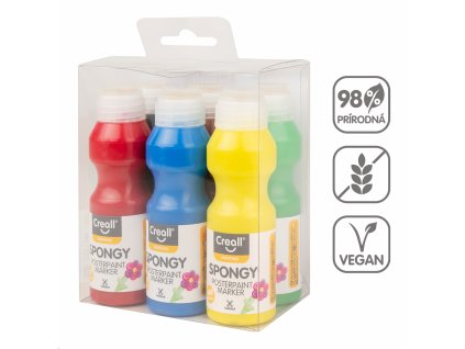 Súprava temperových farieb s hubkou Spongy, 6 × 250 ml, mix farieb
