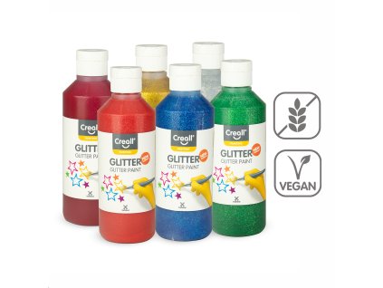 Súprava farieb Glitter, 6 × 250 ml, mix farieb
