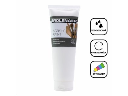 Akrylová Farba Molenaer, 250 ml, biela