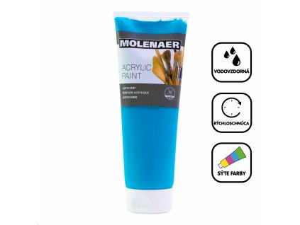 Akrylová Farba Molenaer, 250 ml, tyrkysová