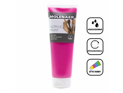 Akrylová Farba Molenaer, 250 ml, magenta