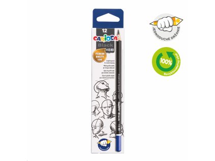 Trojhranná ceruzka Black, 2/HB, škatuľka, 12 ks