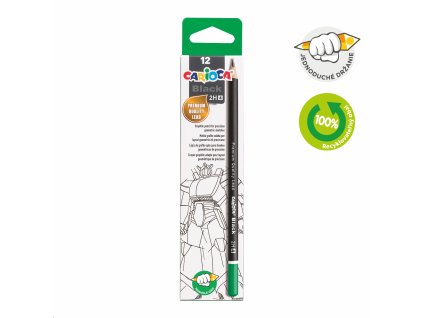 Trojhranná ceruzka Black, 4/2H, škatuľka, 12 ks