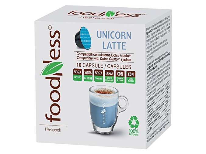FoodNess Unicorn Latte mit Spirulina, Maca und Ingwer Kapseln für Dolce Gusto® 10 Stück