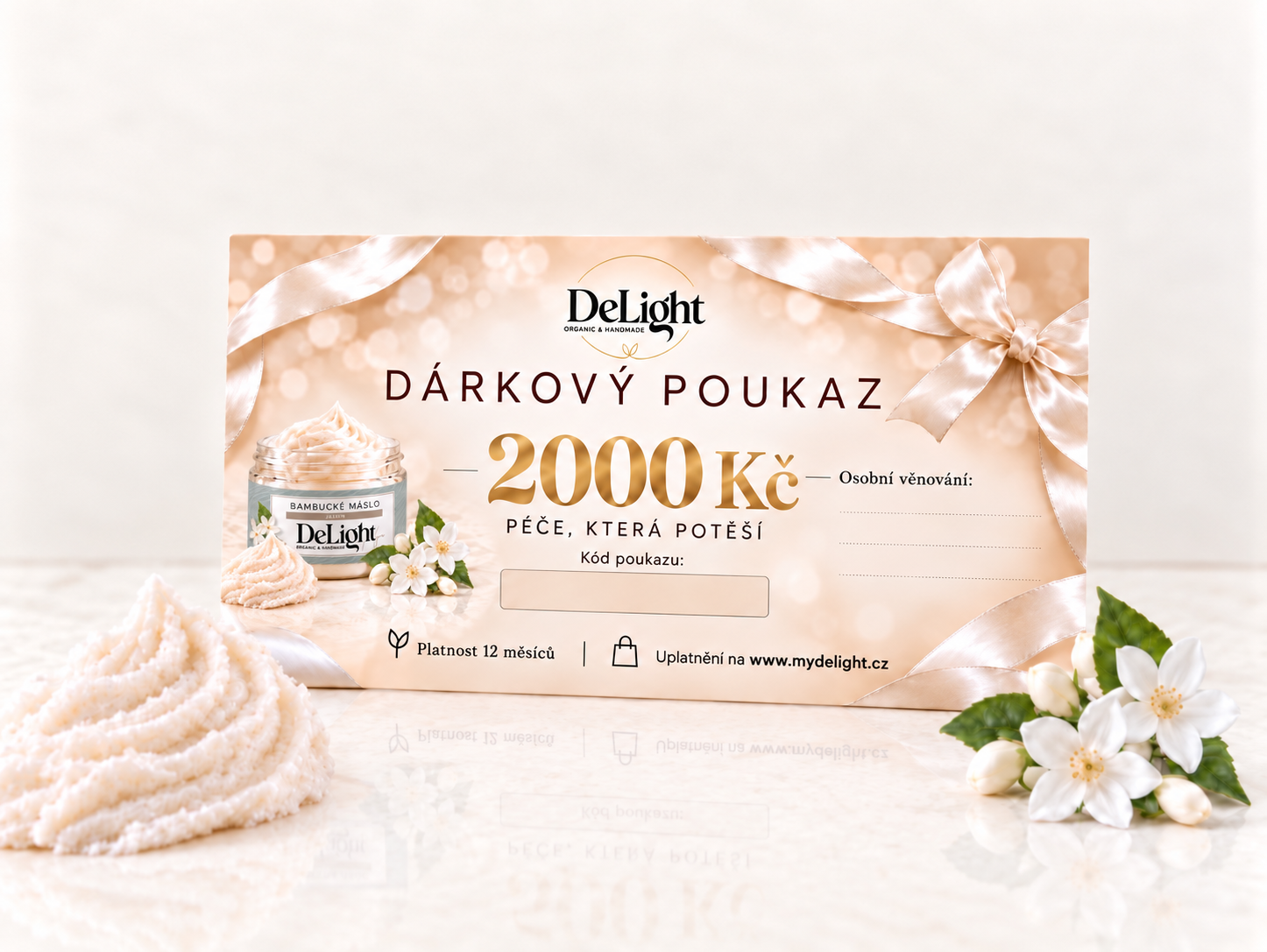 Produktová fotografie dárkového poukazu 2 000 Kč