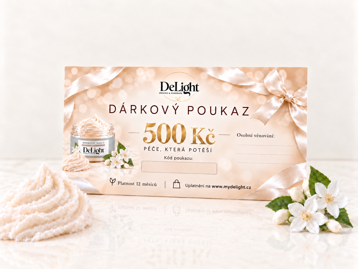Produktová fotografie dárkového poukazu 500 Kč