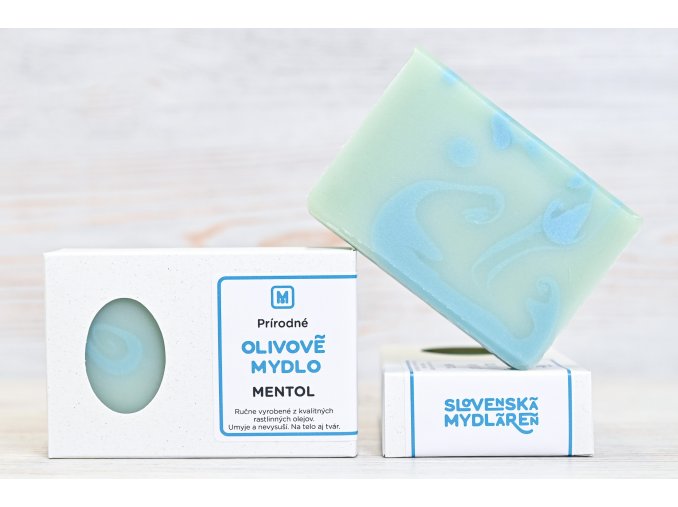 Olivove mydlo mentol modre