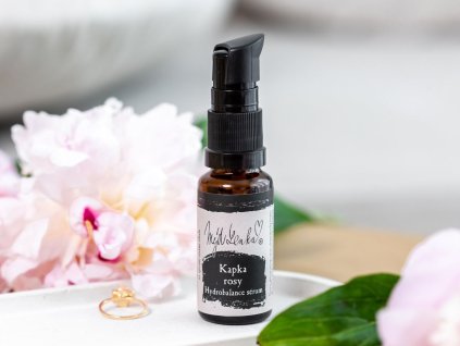 Hydratační sérum proti vráskám Kapka rosy, anti aging sérum s kyselinou hyaluronovou a bakuchiolem