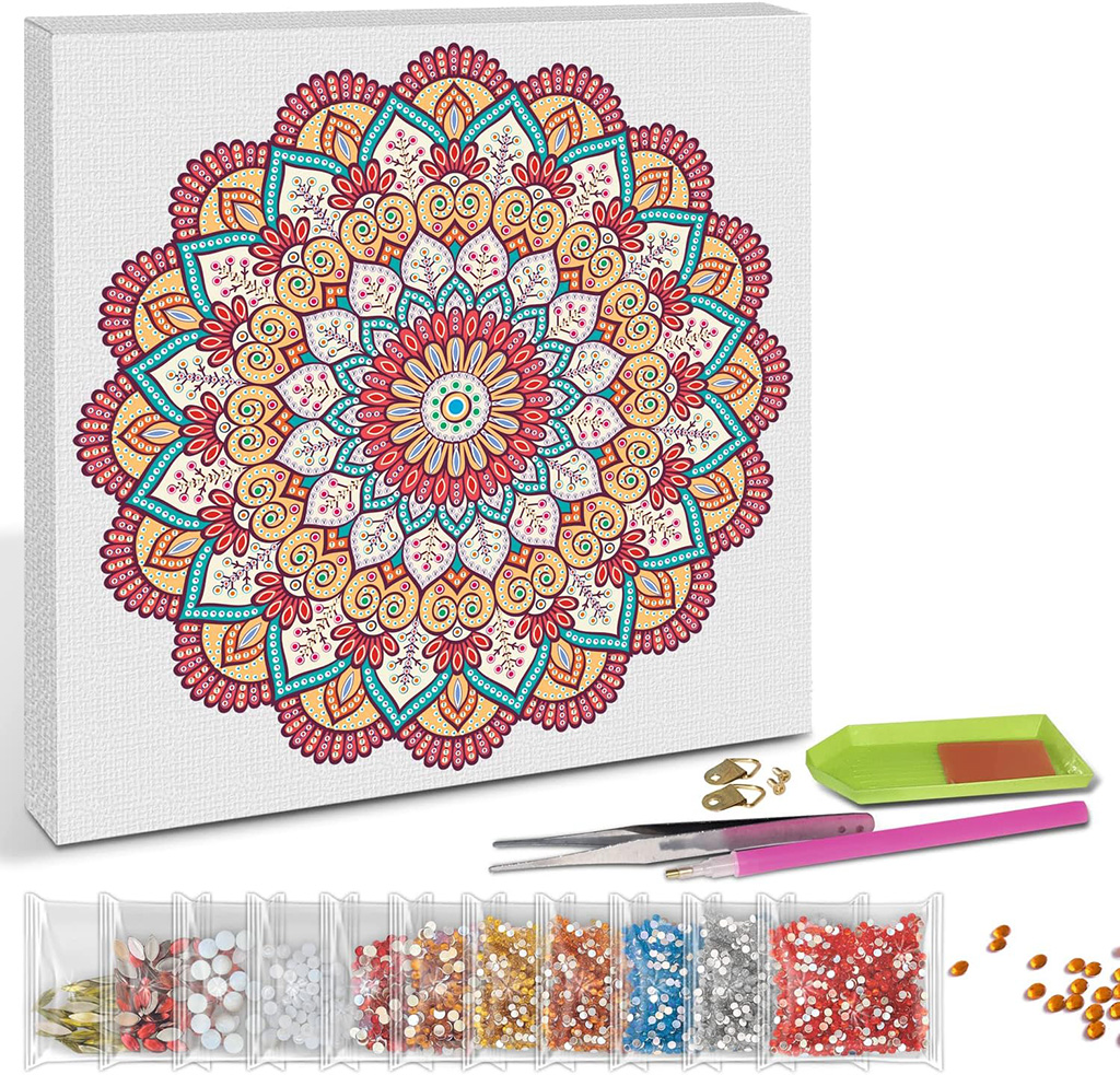 URSUS 43520006 - Diamantový obraz na plátně - Mandala, 30x30 cm