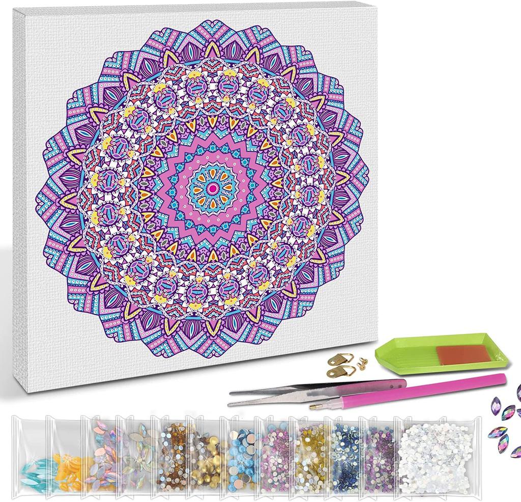 URSUS 43520008 - Diamantový obraz na plátně - Mandala, 30x30 cm