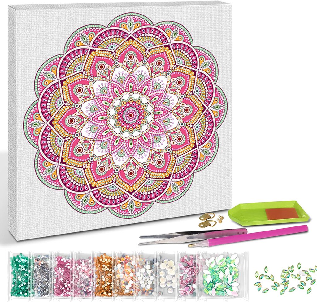 URSUS 43520011 - Diamantový obraz na plátně - Mandala, 30x30 cm