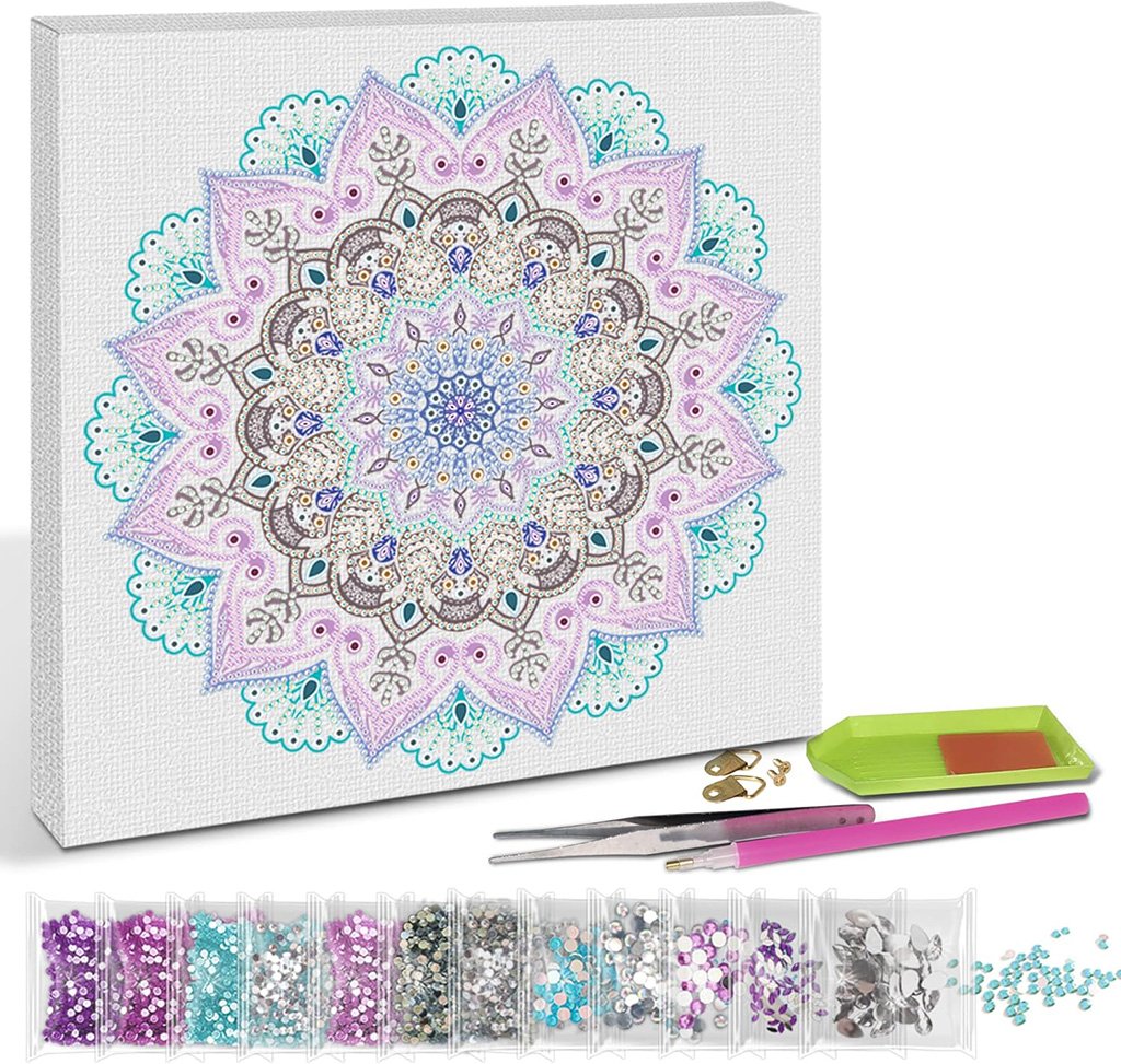 URSUS 43520012 - Diamantový obraz na plátně - Mandala, 30x30 cm