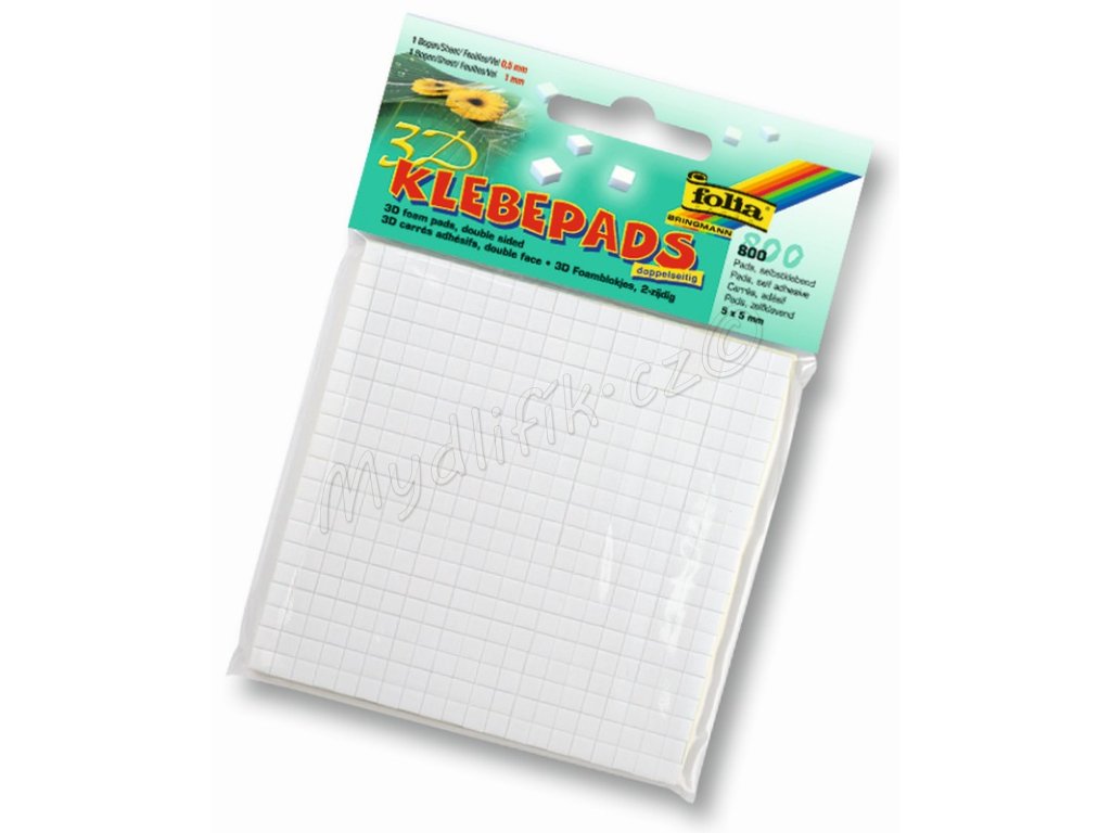 Oboustranné samolepící čtverečky 800ks - 0,5mm a 1mm