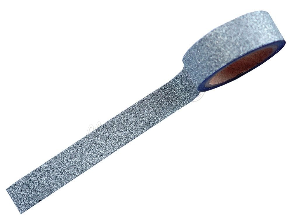 Washi tape - třpytivá dekorační páska - stříbrná