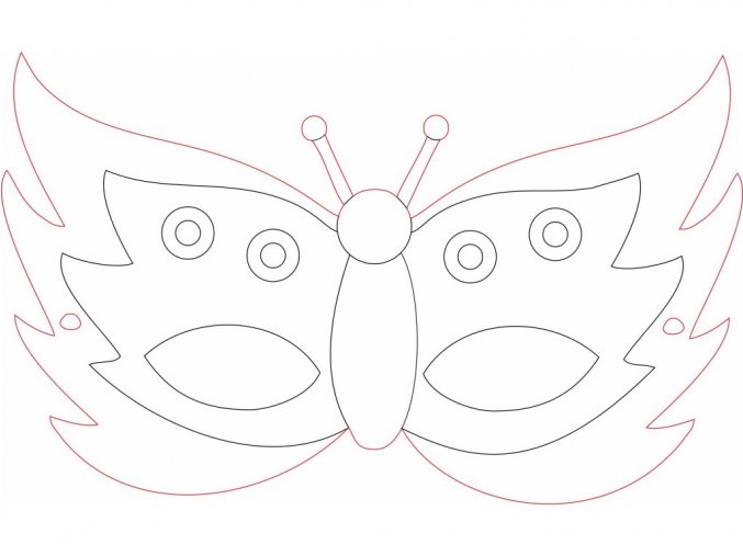 Radost v písku 13171 - šablona na pískování Maska na obličej, Motýl