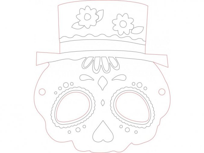 Radost v písku 13174 - šablona na pískování Maska na obličej, lebka Calavera