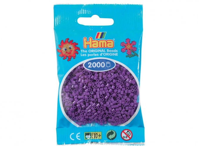 Hama 501-07 - zažehlovací korálky Mini - fialové, 2 000 ks