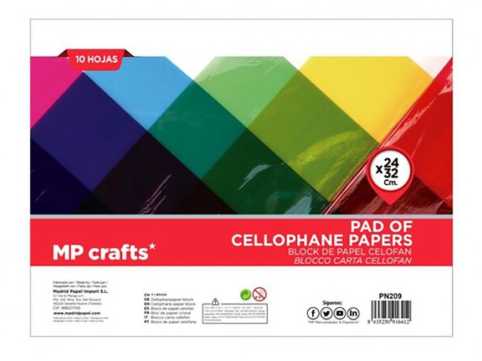 Madrid Papel PN209 - Celofánová folie 24x32 cm, sada 10 barev