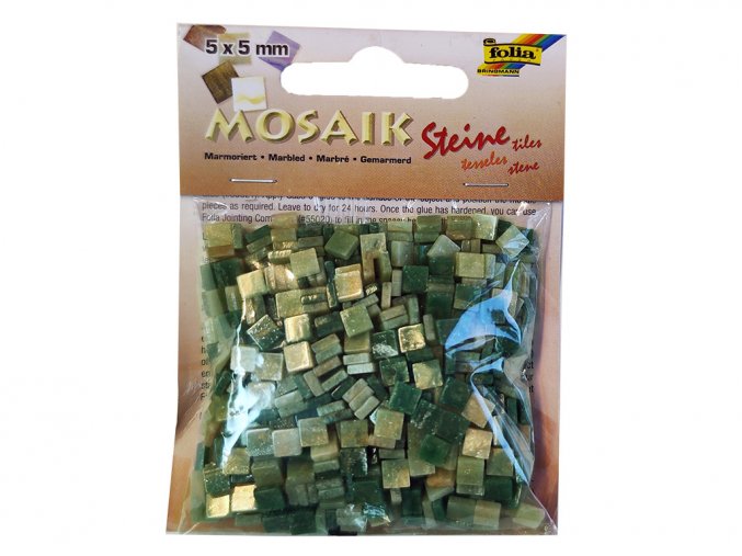 Folia 62103 - Mozaikové kamínky 5x5 mm - Mramor zelený, 700 ks