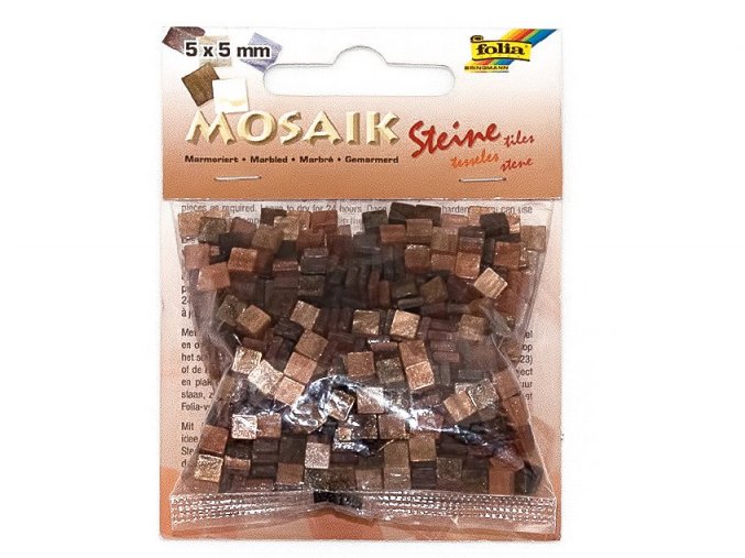 Folia 62104 - Mozaikové kamínky 5x5 mm - Mramor hnědý, 700 ks