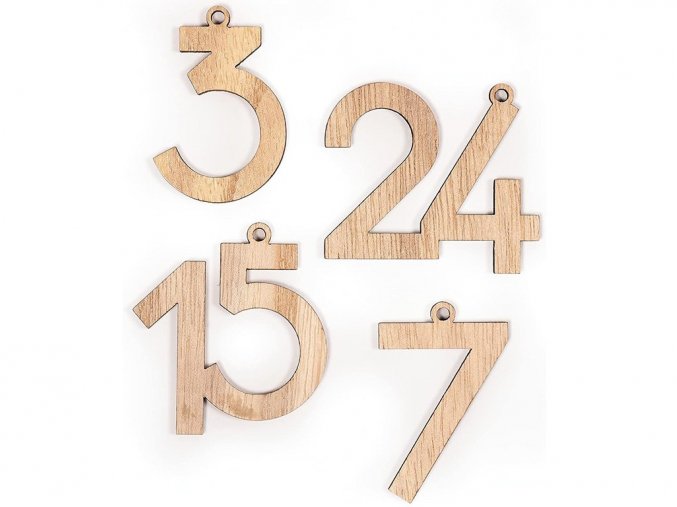 Folia 2209 - Dřevěná čísla na adventní kalendář - 24 ks