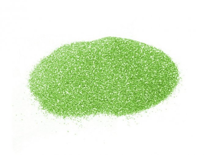 Radost v písku 1086 - barevné třpytky světle zelené, 6 g