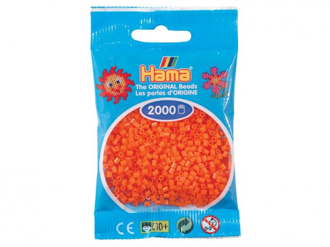 Hama 501-04 - zažehlovací korálky Mini - oranžové, 2 000 ks