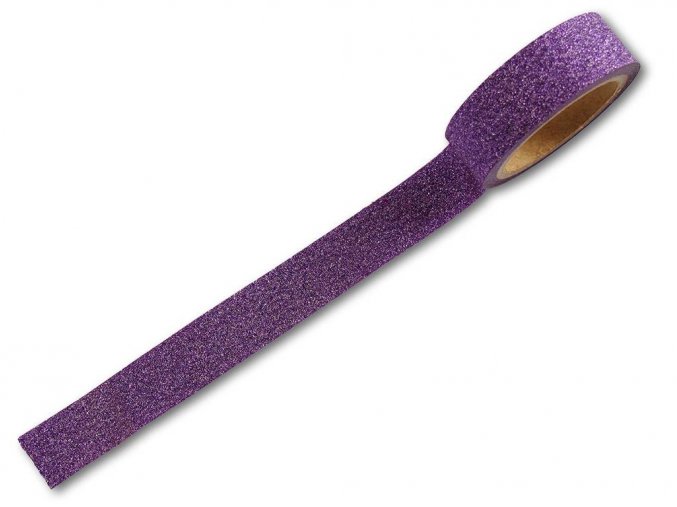 Folia 28004 - dekorační lepící glitrová washi páska fialová